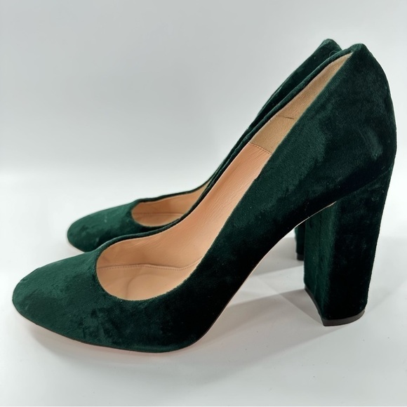 J crew collection size 10.5 emerald green velvet holiday party formal Jewel - Picture 5 of 12